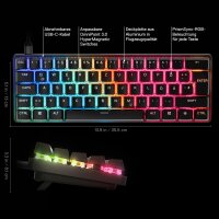 SteelSeries Apex Pro Mini Gen 3 Gaming-Tastatur, 60%, US QWERTY, RGB, USB-C, OmniPoint 3.0 Hall-Effekt, Rapid Trigger, Schwarz