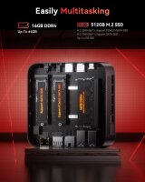 NiPoGi E3B Mini PC, Ryzen 5 7430U, 16GB RAM, 512GB SSD, Windows 11 Pro, WiFi 6, BT 5.2, 4K Triple Display, VESA-Halterung