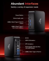 NiPoGi E3B Mini PC, Ryzen 5 7430U, 16GB RAM, 512GB SSD, Windows 11 Pro, WiFi 6, BT 5.2, 4K Triple Display, VESA-Halterung