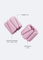 BetterMe Weight Bands Raspberry Pink, Adjustable, Training Weights for Arms/Legs/Core, Non-Slip, Durable, Soft, Easy to Clean