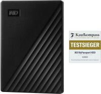 WD My Passport 2TB externe HDD, 2,5", USB 3.0, Passwortschutz, Backup-Software, Schwarz, WDBYVG0020BBK-WESN