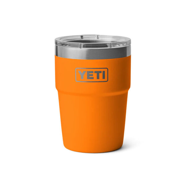 YETI Rambler 473 ml mug, King Crab Orange, stainless steel, stackable, MagSlider lid, dishwasher safe