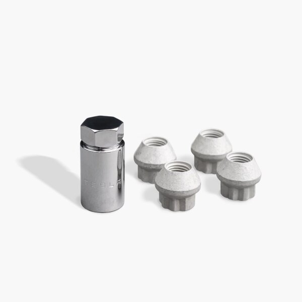 Tesla wheel locks 1130327-00-C, set of 4, forged steel, including keys, anti-theft protection for wheels