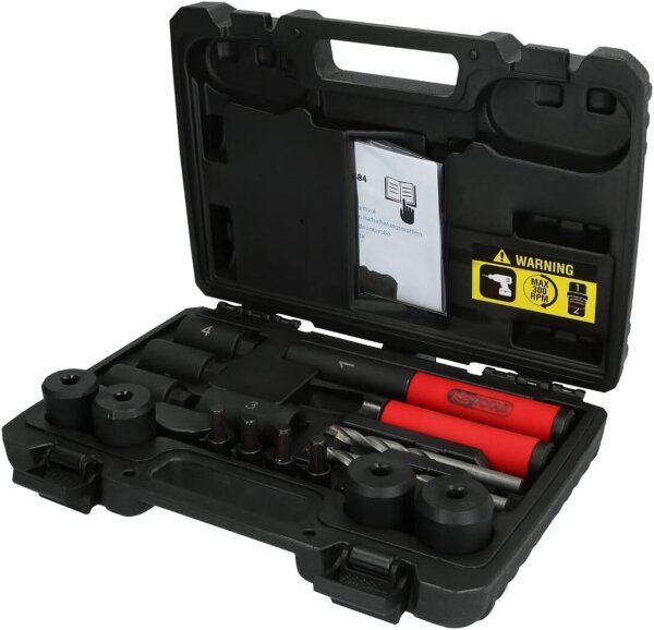 KS Tools 913.1484 Wheel Lock Removal Set, 16-piece, for wheel locks, including drill bit and accessories