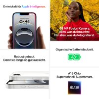 Apple iPhone 16e, 128 GB, Smartphone, 6,1" Super Retina XDR, A18 Chip, 48 MP Kamera, Apple Intelligence, Schwarz, Neu