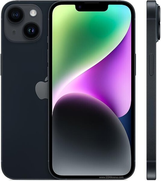 Apple iPhone 14, 128 GB, Model A2882, Smartphone, Midnight, like-new battery, original packaging