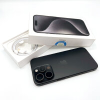 Apple iPhone 15 Pro 256GB, Modell MTV13ZD/A, Schwarz Titan, 88% Akku, mit Originalverpackung und Ladekabel