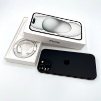 Apple iPhone 15, 128 GB, Model MTLV3LL/A A2846, Black, like new, 100% battery, original box & cable, warranty until 04/2027
