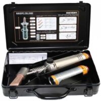 Sievert Promatic PSI 338093 Lötset, 945 W, 230 mm, für Blech- & Dachrinnen, inkl. 2 Ultragas-Kartuschen, Kupferstück, Ersatzdüsen, Metallkoffer