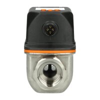 ifm electronic SV5200 Vortex Flow Sensor 2–40 l/min, -10…90°C, IO-Link, 2x PNP/NPN, G1/2, rotatable display, IP65/IP67, M12