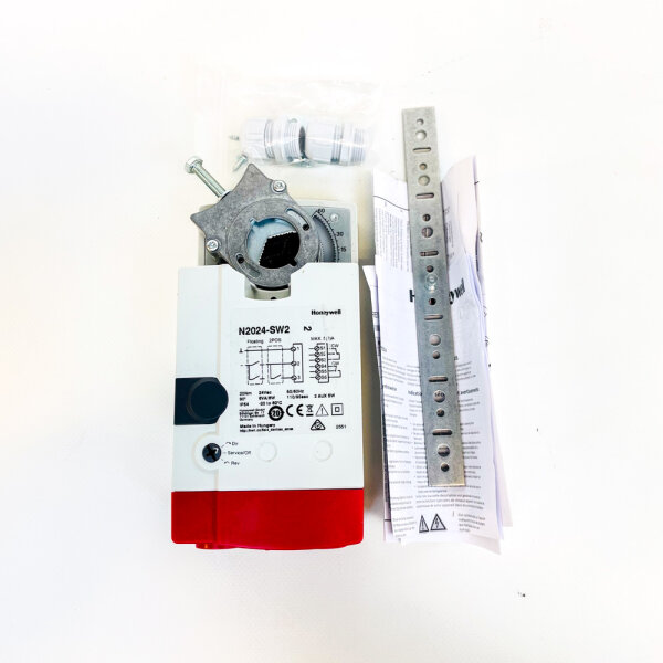 Honeywell N2024-SW2 actuator, 20Nm, 24V AC, 6VA, IP54, 50/60Hz, 110/95s, 90°, 2 auxiliary switches