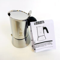 Bialetti Venus Espressokocher 2 Tassen (85 ml), Edelstahl, silber, Mokakanne, induktionsgeeignet