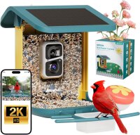Nafnti V5 Vogelfutterhaus mit 2K-Kamera, 1,8l Volumen,...