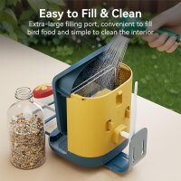 Nafnti V5 bird feeder with 2K camera, 1.8l capacity, solar powered, IP65, Wi-Fi app, AI bird recognition