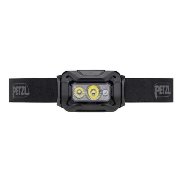Petzl Aria 2 RGB Headlamp, 450 lumens, multicolor LED, waterproof, incl. 3x AAA batteries, black