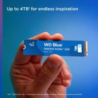 WD Blue SN5000 4TB NVMe SSD, M.2 2280, PCIe 4.0, up to 5,500 MB/s read/write