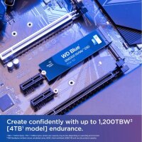 WD Blue SN5000 4TB NVMe SSD, M.2 2280, PCIe 4.0, up to 5,500 MB/s read/write