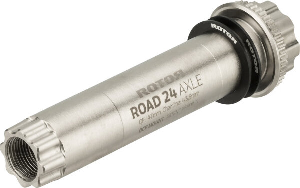 ROTOR ALDHU 24 mm Kurbelwelle, Rennrad-Achse, OCP Mount, Ersatzteil, silber, Modell C02-108-98010-0