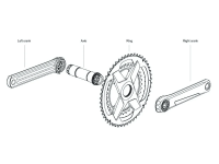 ROTOR ALDHU 24 mm Kurbelwelle, Rennrad-Achse, OCP Mount, Ersatzteil, silber, Modell C02-108-98010-0