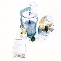 Kenwood MultiPro Go FDP22.130GY Kompakt-Küchenmaschine, 550 W, 1,3 l, Schneiden, Reiben, Pürieren, Teigkneten, 360°-Bedienung, Zubehör, Grau