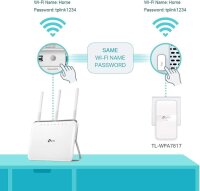 TP-LINK TL-WPA7617 Powerline Kit, AV1000, AC1200 WiFi, Gigabit LAN, integrated power outlet, app control