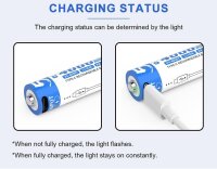 Varicore VC-4000T Li-ion battery AA 1.5 V 4000 mWh USB-C rechargeable 2 pieces with charging cable up to 1200 charging cycles