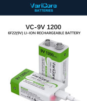 Varicore VC-9V Li-Ion battery 9V 1200mAh rechargeable with USB-C quick charge function