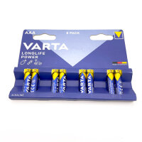 VARTA Longlife Power AAA LR03 Alkaline Batteries 1.5V 1.5A 8-Pack Long-lasting Energy