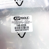 KS Tools 145.0228 Stahlschraubzwinge mit langem Steckschlüssel, Mutternschlüssel, roter Griff, robuste Metallausführung