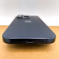 Apple iPhone 15 Pro, 128GB, Model MTV03ZD/A A3102, Titanium Blue, 89% battery, slight stains on the back