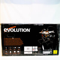Evolution R255TBLX+ table saw, 1800 W, multi-material saw blade, 87 mm cutting depth, 45° bevel, +/-60° miter, for wood/metal/plastic