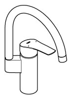 GROHE Eurosmart 33202003 Kitchen Faucet, High Spout, Single Lever Mixer, Chrome, Swivel