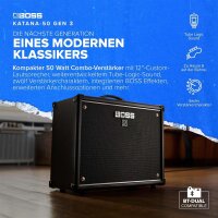 BOSS Katana-50 Gen 3 Guitar Combo, 50W, 12" Speaker,...