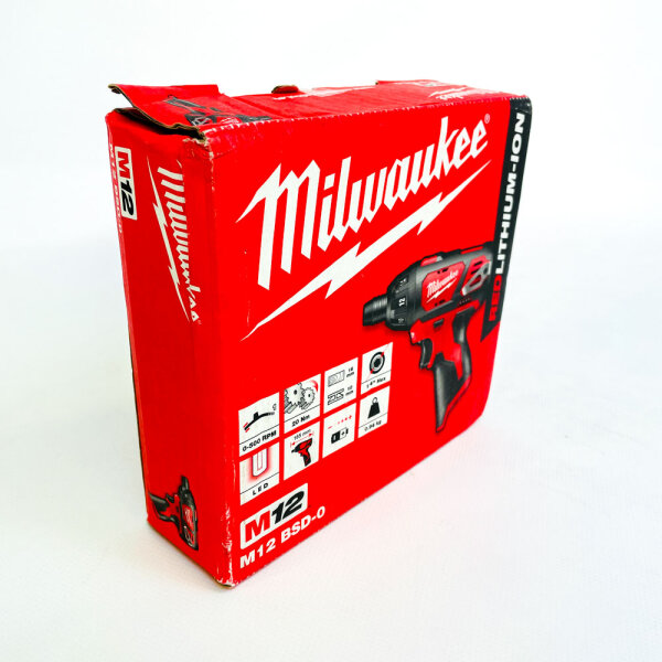 MILWAUKEE M12BSD-0 Compact Screwdriver, 12V, Brushless, 1/4" Hex, LED Light, without Battery and Charger
