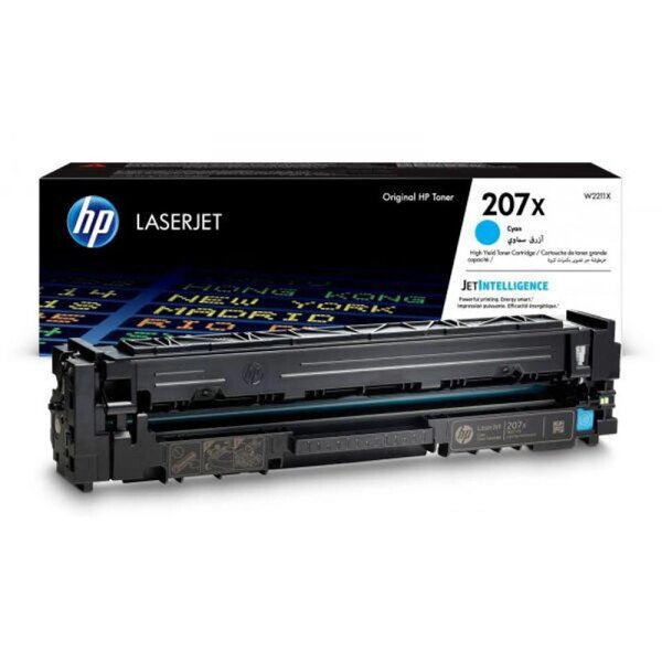 HP 207X W2211X Cyan Toner, Original, High Yield, 2,450 pages, compatible with HP Color LaserJet Pro M255/M282/M283