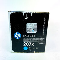 HP 207X W2211X Cyan Toner, Original, High Yield, 2,450 pages, compatible with HP Color LaserJet Pro M255/M282/M283