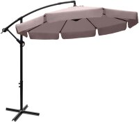 Gardenia D300 cantilever parasol 3x3m, garden parasol, dark steel pole, dark beige cover, water-repellent, crank, cross base, for garden/terrace/balcony