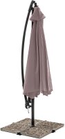 Gardenia D300 cantilever parasol 3x3m, garden parasol, dark steel pole, dark beige cover, water-repellent, crank, cross base, for garden/terrace/balcony