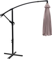 Gardenia D300 cantilever parasol 3x3m, garden parasol, dark steel pole, dark beige cover, water-repellent, crank, cross base, for garden/terrace/balcony