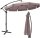 Gardenia D300 cantilever parasol 3x3m, garden parasol, dark steel pole, dark beige cover, water-repellent, crank, cross base, for garden/terrace/balcony