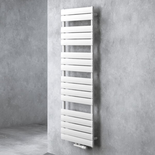 doporro Badheizkörper 160x50 cm, Weiß, Flachheizkörper, einlagig, horizontal, 2-in-1 Mittel- oder Seitenanschluss
