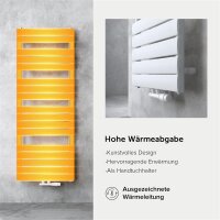 doporro Badheizkörper 160x50 cm, Weiß, Flachheizkörper, einlagig, horizontal, 2-in-1 Mittel- oder Seitenanschluss