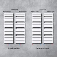 doporro Badheizkörper 160x50 cm, Weiß, Flachheizkörper, einlagig, horizontal, 2-in-1 Mittel- oder Seitenanschluss