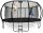 HyperMotion Kindertrampolin 16FT, rund, Ø 434 cm, bis 150 kg, Sicherheitsnetz innen, Leiter, 108 Federn, Stahlrahmen, Schwarz