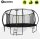 HyperMotion Kindertrampolin 16FT, rund, Ø 434 cm, bis 150 kg, Sicherheitsnetz innen, Leiter, 108 Federn, Stahlrahmen, Schwarz