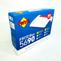 AVM FRITZ!Box 5690 Glasfaser-Router, Wi-Fi 7, 6.448 Mbit/s, AON/GPON, Mesh, 2,5-Gigabit WAN/LAN, DECT, Smart Home, Weiß, 113001129