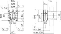 Dornbracht 3542597090 Flush-mounted thermostat, IG 1/2, series-neutral, precise temperature control