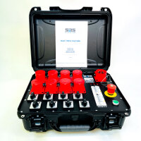 SRS MCP8-DV-CEE portable motor controller, 8x CEE16A outputs, CEE32A input, 3x230/400V, 32A, RCD, manual phasing