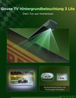 Govee H6099 TV-LED-Strip 3,6m, RGBICW, Kamera, Fish-Eye-Korrektur, App/Sprachsteuerung, Sync, für 55–65 Zoll TVs