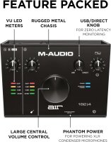 M-Audio AIR 192x4 USB-C Audio Interface, 2-Channel, 192kHz, XLR/Line/Instrument Input, ideal for Recording, Podcasting, Streaming